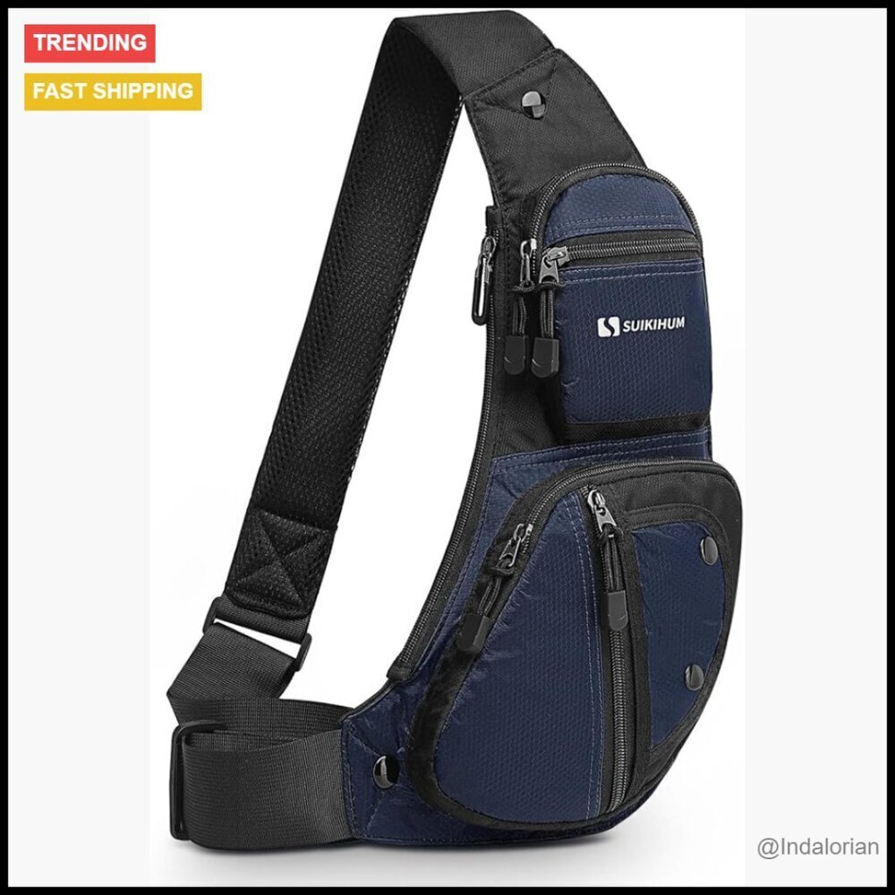 Retro Sling Backpack Crossbody Bag Water Resistant Nylon Casual Travel Daypack